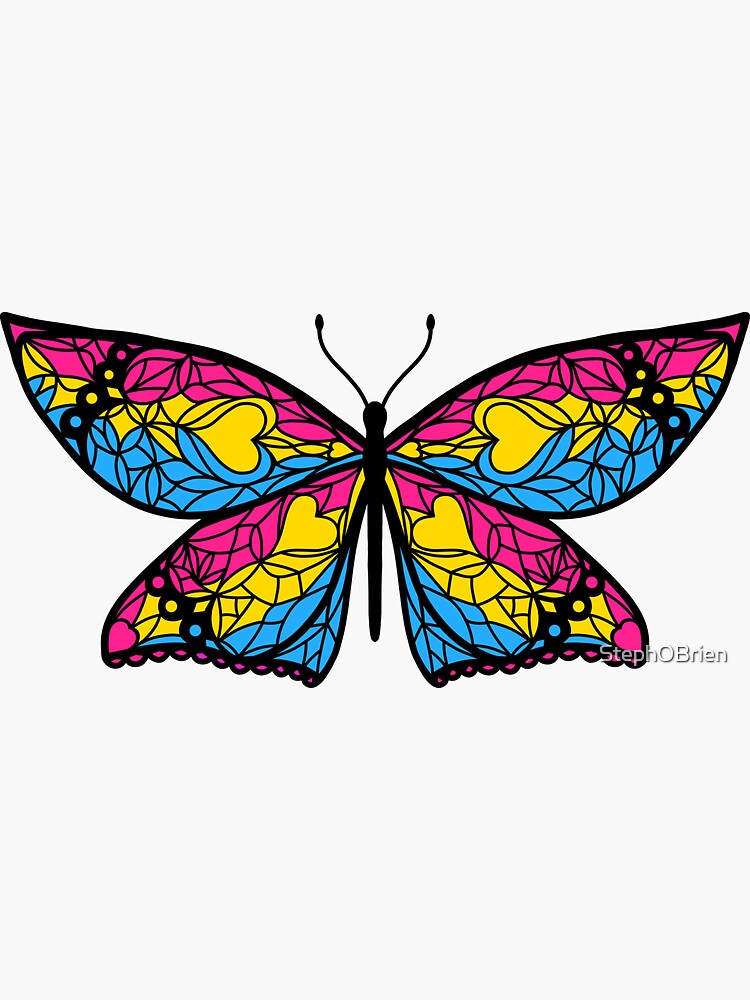 Fly With Pride Pansexual Flag Butterfly Sticker For Sale By