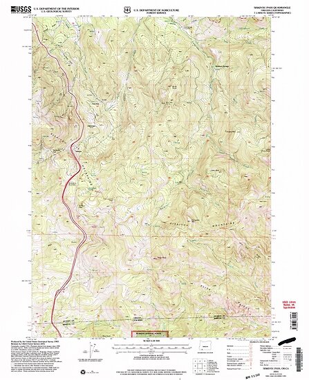 Usgs Topo Map Oregon Siskiyou Pass 281529 2001 24000 Posters By Wetdryvac Redbubble 9944