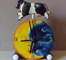 The Cow Jumped Over the Moon (made from daily newspapers) by Anni Morris