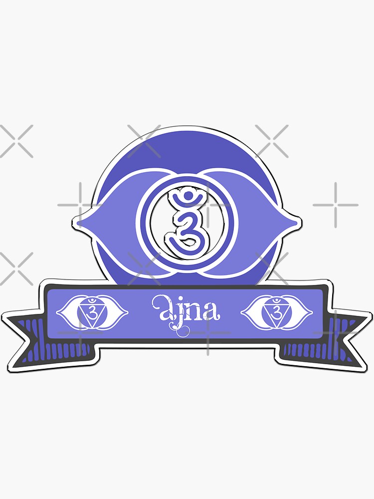 Ajna Third Eye Reiki Chakra Symbol Sticker By Kam Designs Redbubble