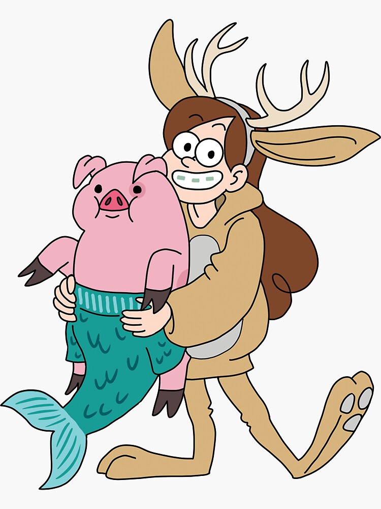 Jackalope Mabel Pines And Mer Waddles Small Sticker For Sale By