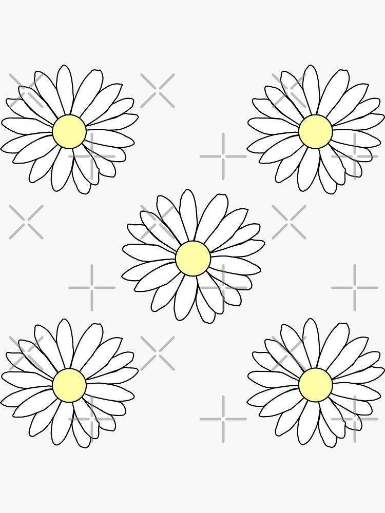 Daisy Flower Pack Sticker For Sale By Okihanashop Redbubble