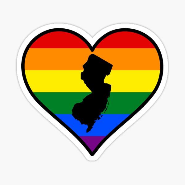 New Jersey Gay Pride Heart Sticker By Fearcity Redbubble