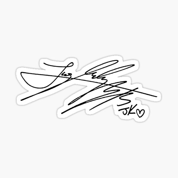 Bts Jungkook Signature Sticker For Sale By Kpopmusicn Redbubble