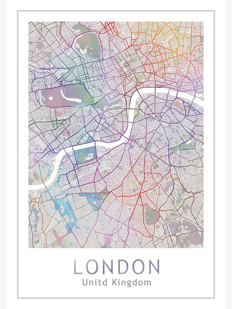 London Map Europe United Kingdom Travel Poster For Sale By TheRedFinch Redbubble