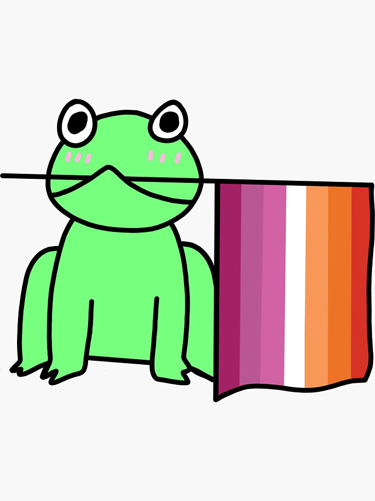 Lesbian Pride Frog Sticker For Sale By The Frog Knight Redbubble