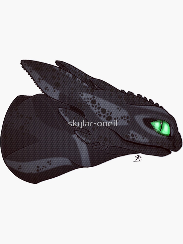 Httyd Toothless Nightfury Sticker For Sale By Skylar Oneil Redbubble