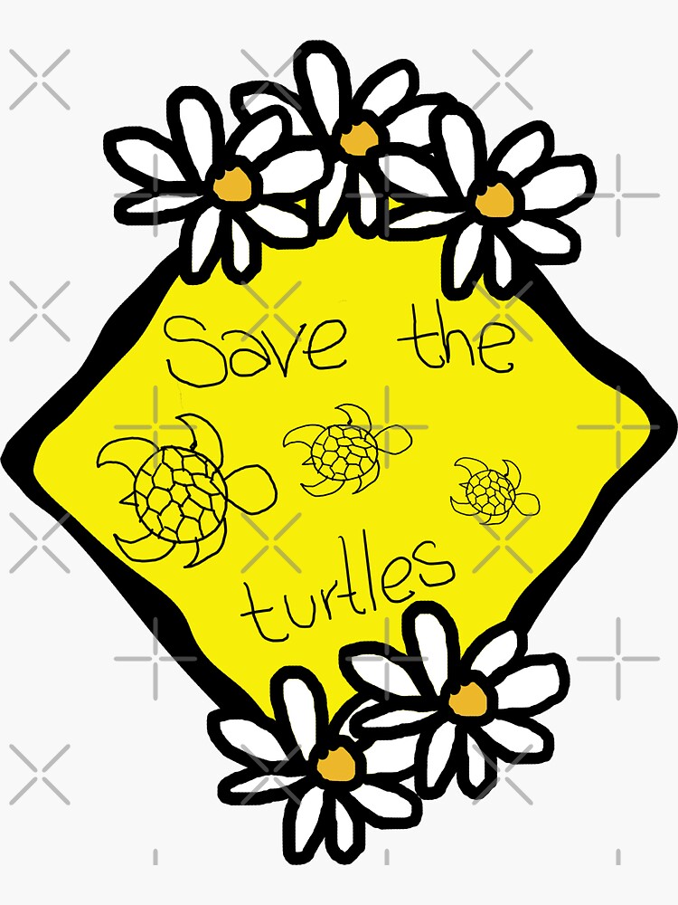 Save The Turtles VSCO Girl Starter Pack Sticker By Kestrada2906