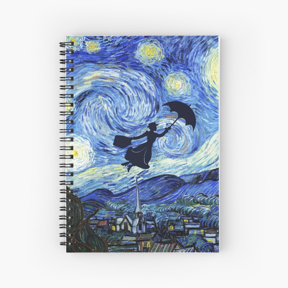 Mary Poppins Starry Night Spiral Notebook By Maryedenoa Redbubble