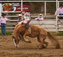 Rodeo - A Redheaded Cowboy Hangs on Waiting for the Buzzer by Buckwhite