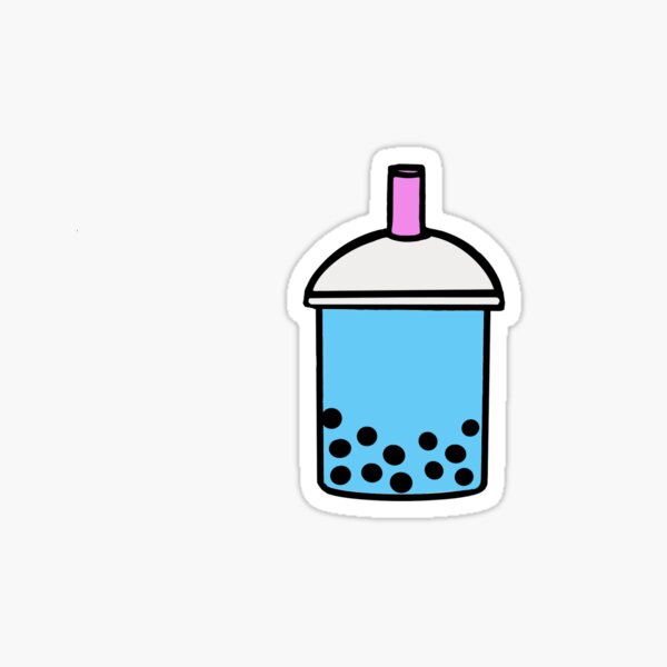 Blue Bubble Tea Sticker For Sale By Sophiedesignss Redbubble