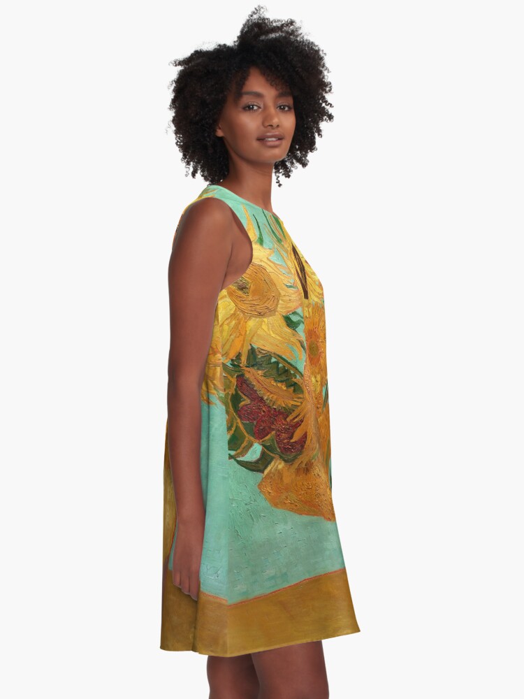 Vincent Van Gogh Twelve Sunflowers In A Vase A Line Dress For Sale By