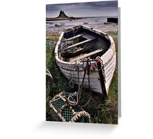Old boat and lobster pots - Lindisfarne Greeting Card