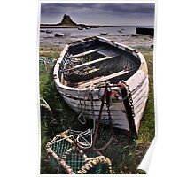 Old boat and lobster pots - Lindisfarne Poster