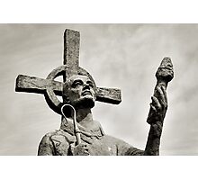 Statue of St Cuthbert - Lindisfarne Priory Photographic Print