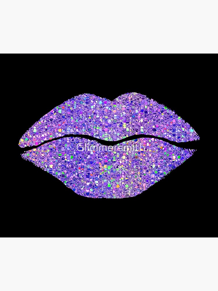 Stardust Kiss Purple Lipstick On Pouty Lips Fashion Art Poster By