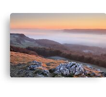 Scout Scar, Kendal - Temperature inversion Canvas Print