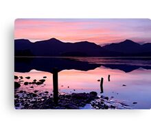 Derwentwater winter sunset - The Lake District Canvas Print
