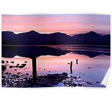 Derwentwater winter sunset - The Lake District Poster