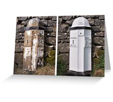 Old mile post - Kendal Greeting Card