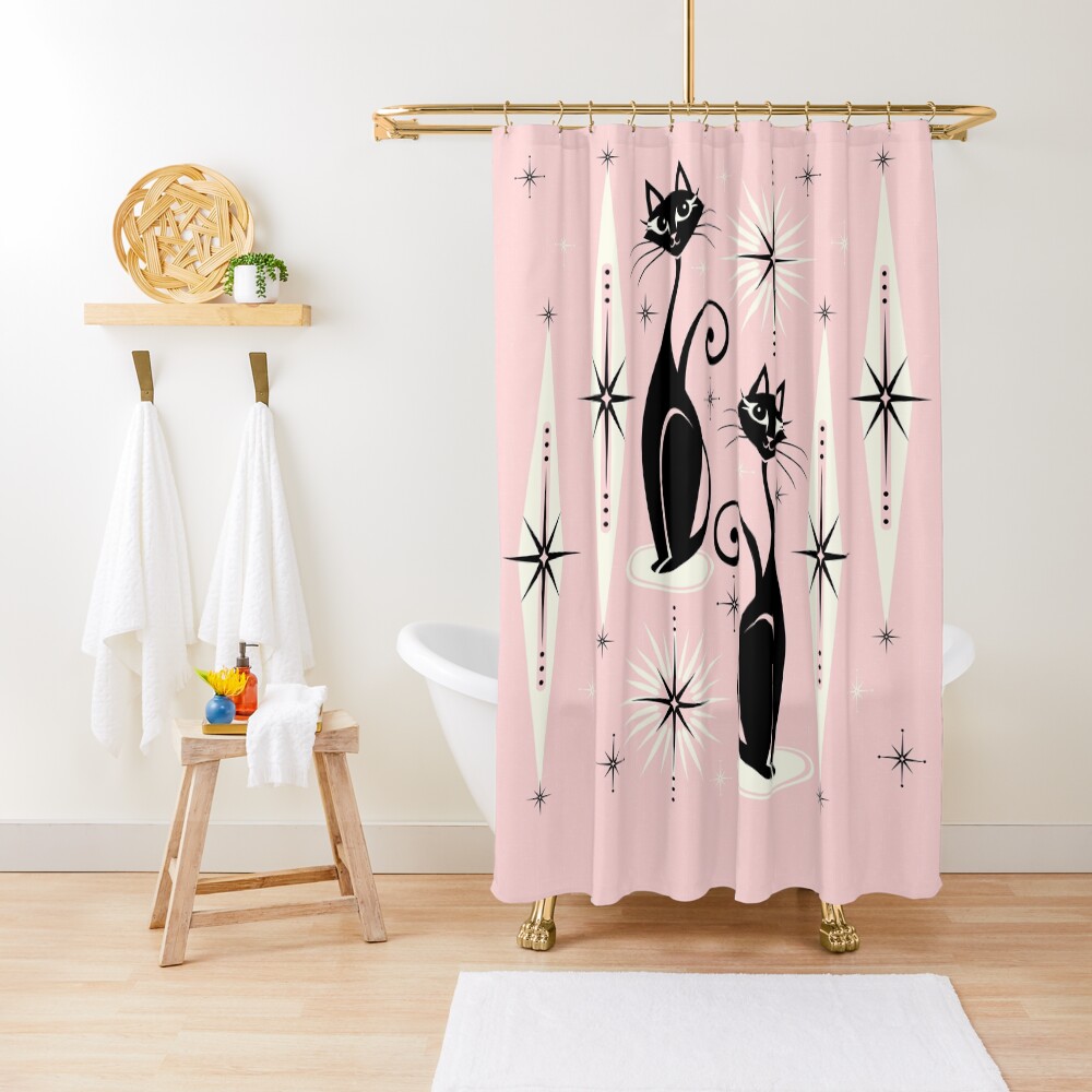 Mid Century Meow Retro Atomic Cats Lg Studioxtine Shower Curtain For