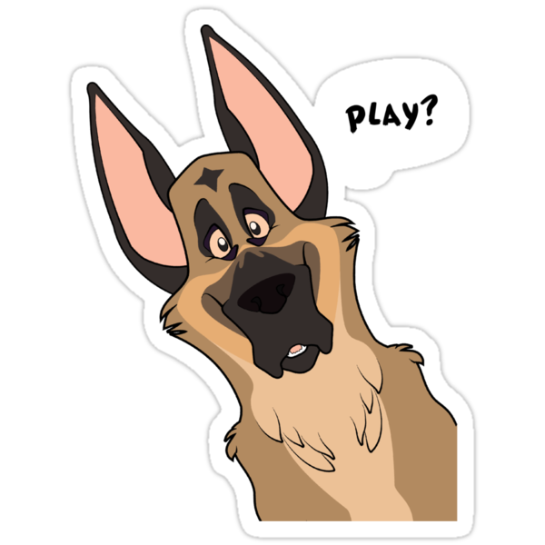 "Grinning German Shepherd Dog" Stickers by Kobi-LaCroix | Redbubble