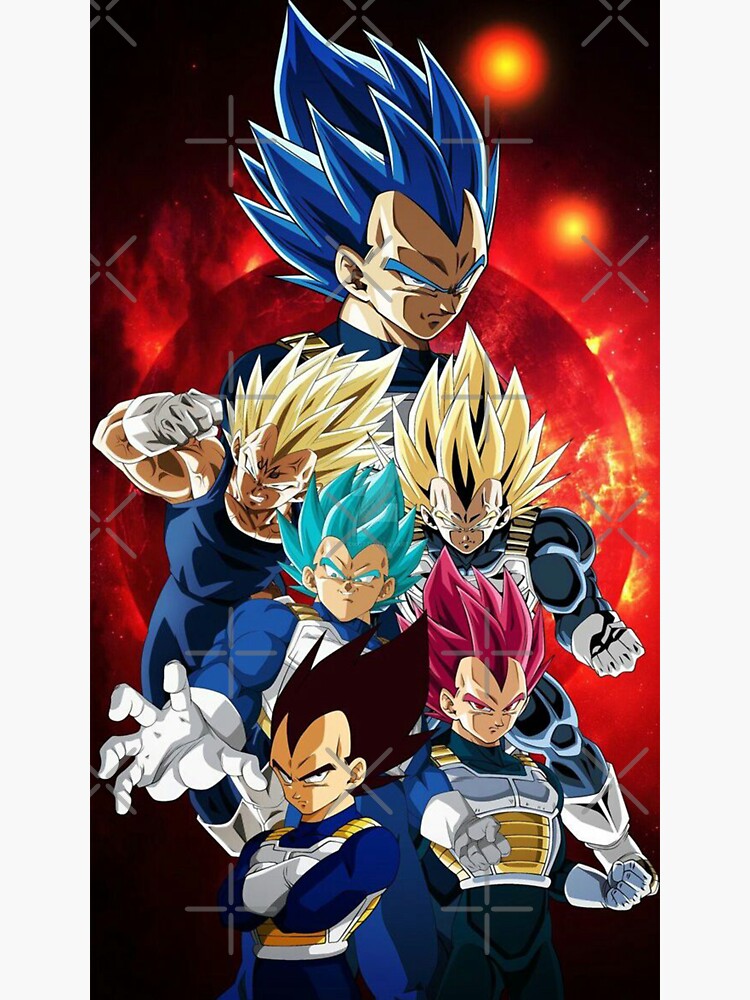 Pegatina Vegeta Príncipe de los Saiyajin de BeauInTheHouse Redbubble