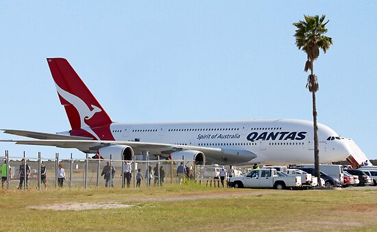 Qantas A380 At Perth Airport " Fine Art Print by EOS20 | RedBubble