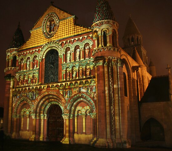 Poitiers Cathedral by Night by