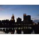 Providence Skyline at Night by iheartrhody