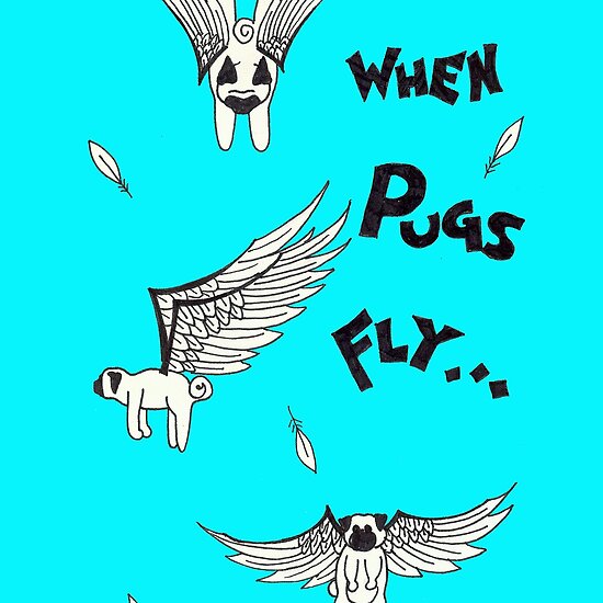 When Pugs Fly! (Sketchbook Project #3) by Lynsye Medalia