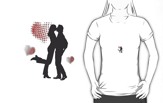 kissing couple silhouette. silhouettes of a kissing