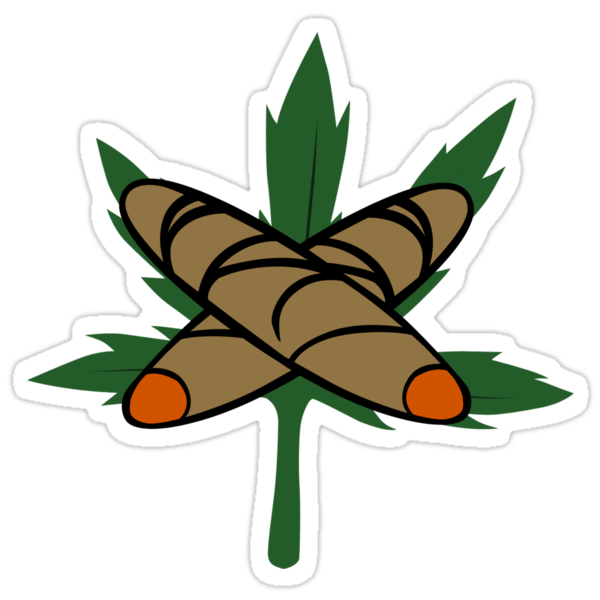 Sticker: crest of weed v1 pics of weed. Sticker: crest of weed v1