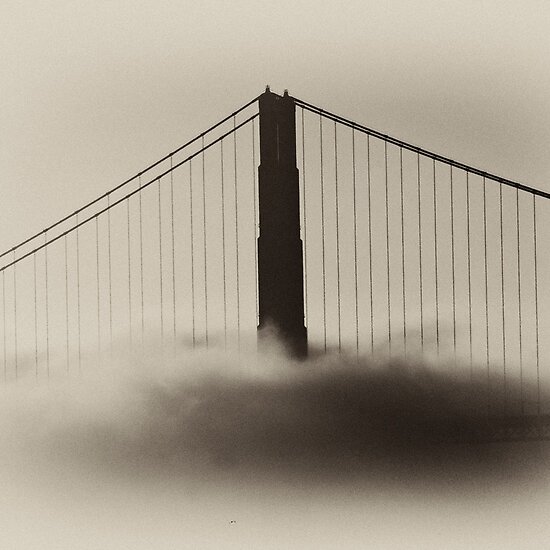 golden gate bridge fog. Golden Gate Bridge in Fog by