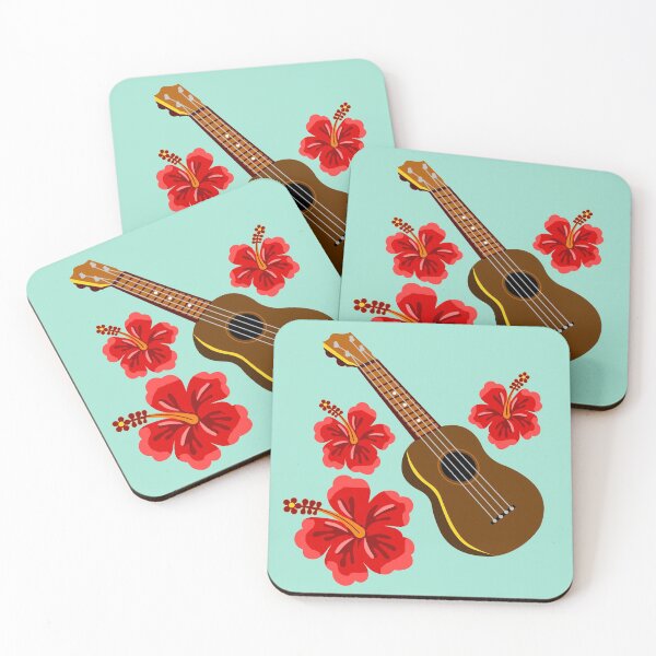 Item preview, Ukulele with Hibiscus Flowers designed and sold by GorillaFarm.