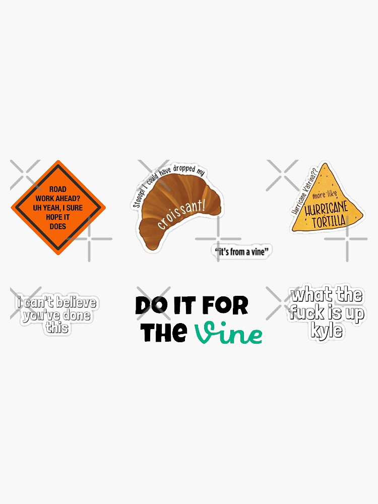 "VINE REFERENCES STICKER SET (7)" Sticker for Sale by owengarcia22