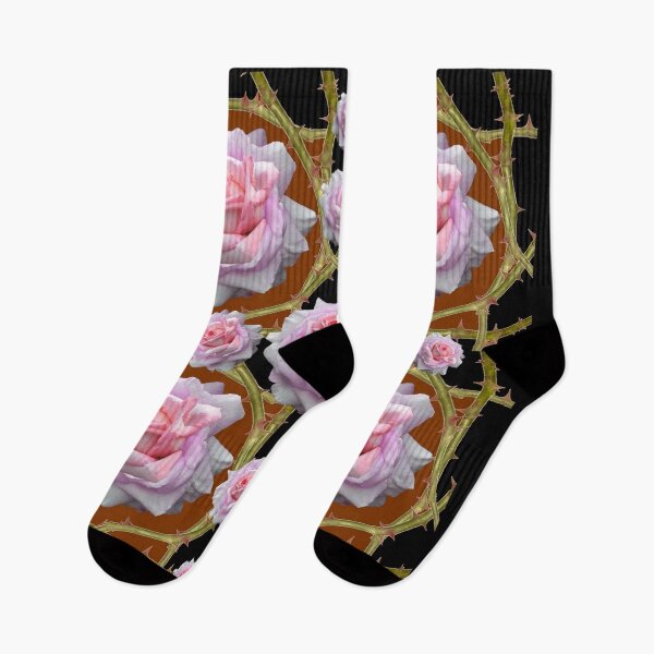 Item preview, PINK ROSES  ART ROSE BRAMBLES ART BLACK COLORED ART designed and sold by sharlesart.