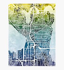Seattle Washington Street Map Photographic Print