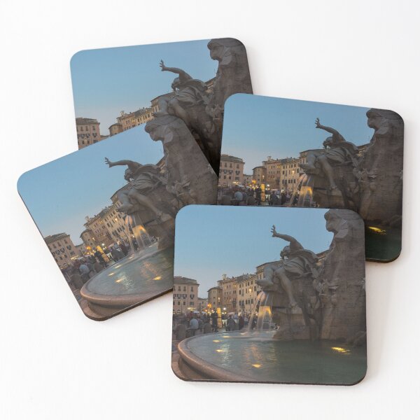 Item preview, Evening On Piazza Navona Rome Italy - Fountain Of The Four Rivers designed and sold by Georgia Mizuleva.