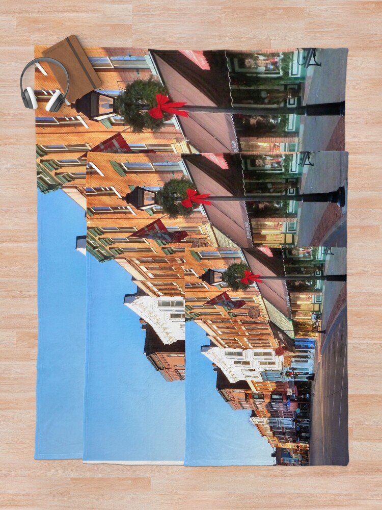 Alternate view of Morning on Main Street Throw Blanket