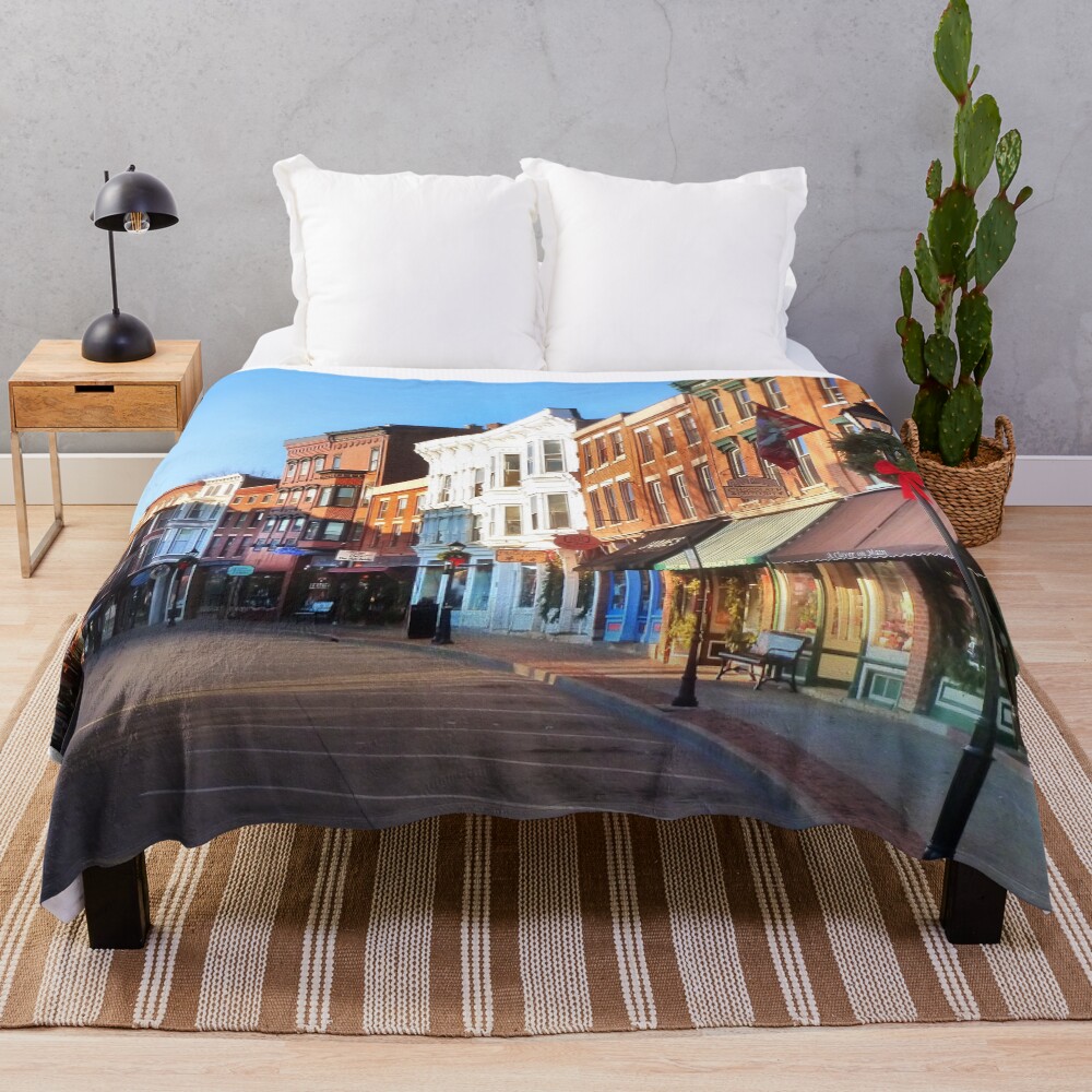 Morning on Main Street Throw Blanket