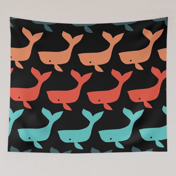 Item preview, Colorful Whales designed and sold by inkblotcreative.