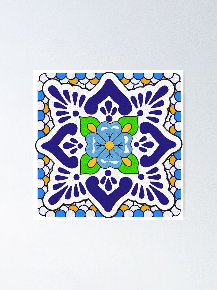 Blue & White Talavera Tile Picture Frame - for 4 x 6