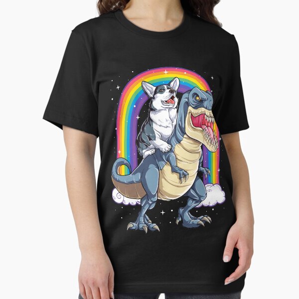 Item preview, Corgi Riding Dinosaur T rex Shirt Funny Rainbow Dog designed and sold by LiqueGifts.