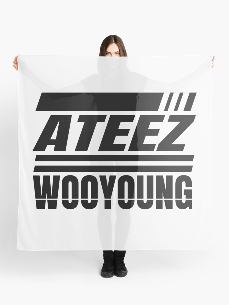 Ateez Atiny Kpop Jung Wooyoung Logo Fan Design Scarf By