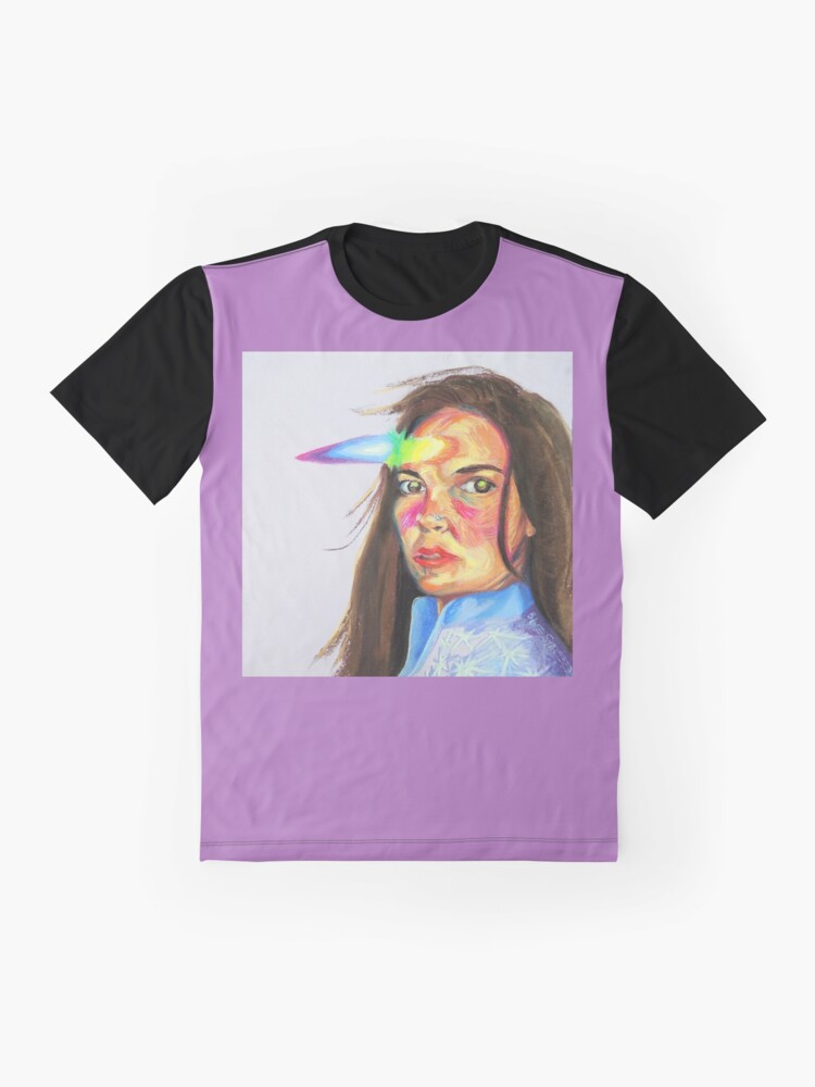 Thumbnail 4 of 5, Graphic T-Shirt, Prismatic Unicorn Self Portrait designed and sold by BlueStarseed.