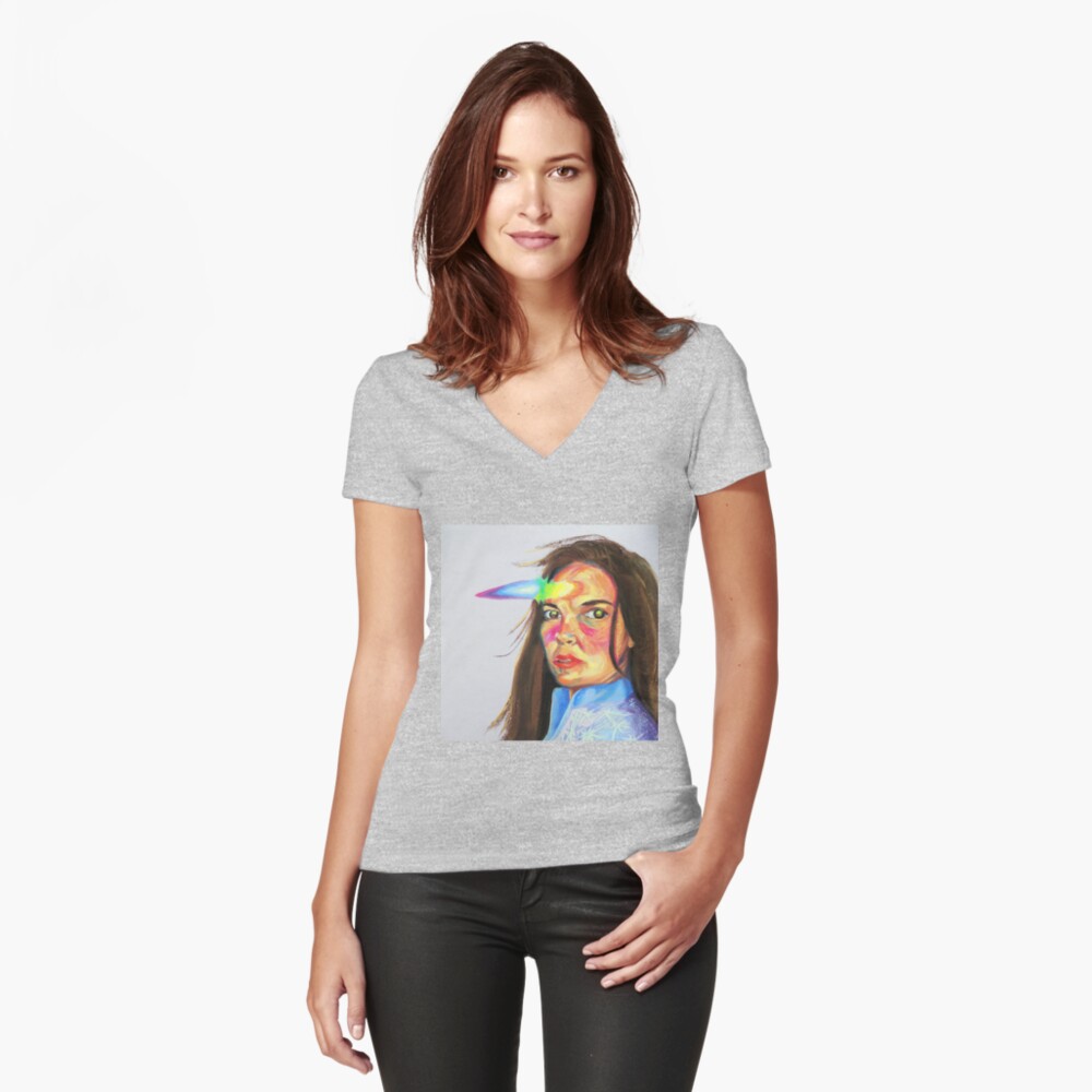 Item preview, Fitted V-Neck T-Shirt designed and sold by BlueStarseed.