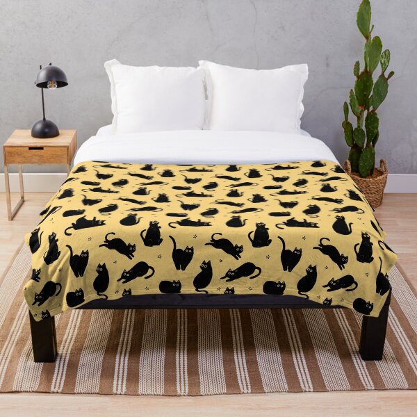 motif de chat noir Plaid