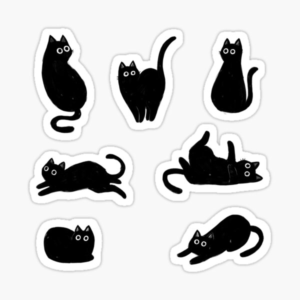 black cat pattern Sticker for Sale by deboracabral