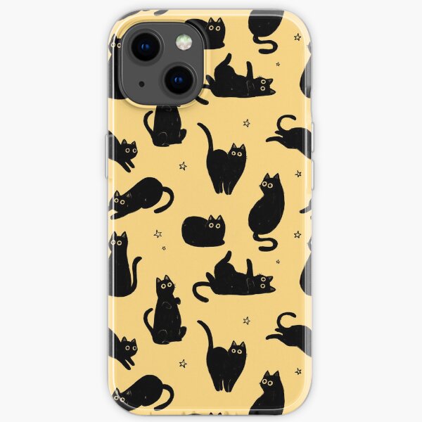 black cat pattern iPhone Soft Case